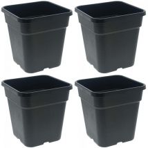 Pasquini&bini - Pot de plantation carré noir 14 litres 28.5 x 28.5 x 29 cm Lot de 4