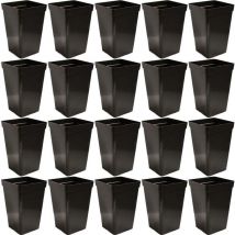 Pasquini&bini - Pot de plantation carré noir haut 1.8 litres 10.5 x 10.5 x 22 cm Lot de 20