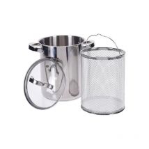 Excellent - Faitout en acier Houseware - Cuiseur à asperges - Marmite à asperges - avec couvercle en verre - 4,2 litres