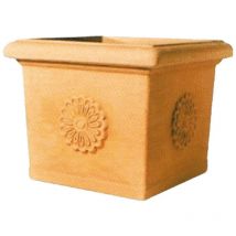 Brixo - Pot de fleur 40 x 40 x 34 cm Jardinière en résine Couleur Terre cuite