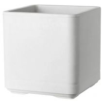 Pot de fleur Cube Deroma Cosmo - Perle - a réserve d'eau - Roulettes - 38 cm