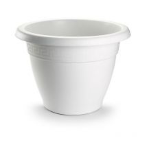 Pot de fleur ronde 14,5x14,5x10,5 cm blanc 1132501 plastique fort