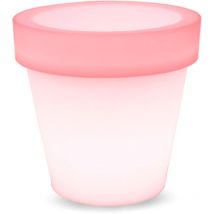 Moovere - magnolia 120 Classic Grande Jardinière Ronde avec Lumière pour Plantes et Fleurs Très Résistante. Chargement solaire et batterie