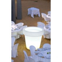 Moovere - magnolia 160 Classic Jardinière Géante Ronde avec Lumière pour Plantes et Fleurs Très Résistante. Chargement solaire et batterie