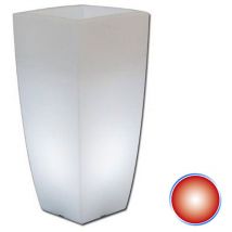 Idralite - Pot lumineux carré mod. Agave 33x33 cm h 70 avec lampe rousse