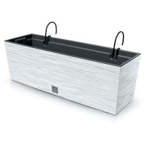 Pot de fleurs avec reserve d ́eau, supports de fixation 12L blanc- furu