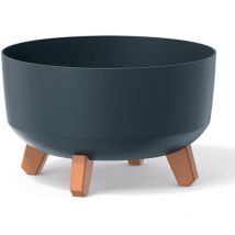 Prosperplast - Pot de fleurs bas 6,8L avec pieds amovibles et insert 285 mm, anthracite - Anthracite