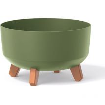 Cache-pot vert Prosperplast Earth, sans réservoir, collection gracia, 23,5 x 23,5 x 15,5 cm, contenance 3,8 l.