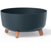 Pot de fleurs bas 21,5L avec pieds amovibles et insert 390 mm, anthracite - Anthracite