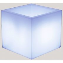 NARCISO 50 Jardinière Carrée avec Lumière Pour Plantes et Fleurs Très Résistante. Chargement solaire et batterie rechargeable. Lumière RGB et