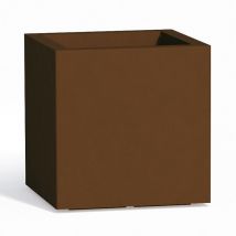 Idralite - Pot de fleurs carré en résine h 40 mod. Cube 40x40 cm marron