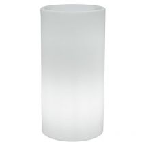 Moovere - palma 70 Jardinière ronde et haute avec lumière pour plantes et fleurs, très résistante. Chargement solaire et batterie rechargeable.