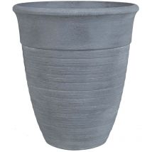 Cache-Pot Gris en Forme de Vase Diamètre 50 cm Pot de Fleurs en Pierre et Polyrésine de Style Vintage Idéal pour Extérieur et Intérieur Beliani