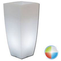 Monacis - Pot lumineux carré mod. Agave 33x33 cm h 70 avec led Multicolor avec Batterie Solaire