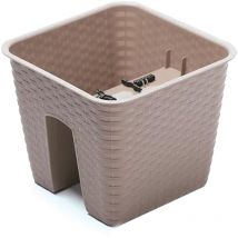 Pot de fleur carré Ratolla 27,2x27,2x22,5 cm en plastique Moka - Prosperplast