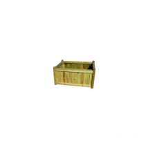 Pot de fleurs rectangulaire Vette en pin impre'gne' assemble' cm.40x80x40h pour terrasse de jardin exte'rieur