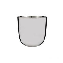 Mica Decorations - Pot De Fleurs Rond Argent Chaz Ø13x12,5cm