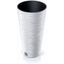 Pot de fleurs rond avec reserve d ́eau 7,5 l blanc - furu