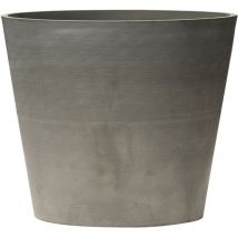 Novavita - Pot de fleurs rond en plastique recyclé - Gris beton 40 cm