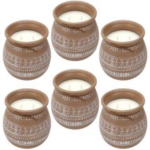 Well home - Pack de 6 bougies aromatiques dans un récipient en ciment