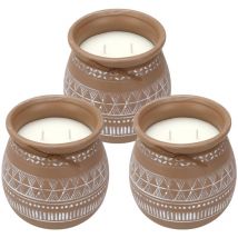 Wellhome - well home - Pack de 3 bougies aromatiques dans un récipient en ciment
