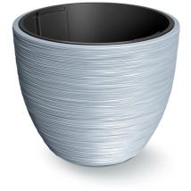 Pot gris, avec dépôt, collection Furu, 34,9 x 34,9 x 29,5 cm, capacité de 23 L.
