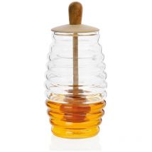 Pot à Miel Verre/Bois Ø5,5x15,5cm Ms66068 Andrea House