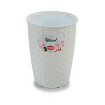 Pot en plastique de ratan blanc 24 cm