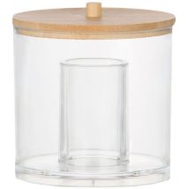 Organisateur de Salle de Bains en Acrylique Transparent - Boîte Acrylique et Bambou Ø9x9cm Andrea House