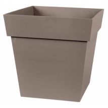 Pot plastique carré toscane 22 32 x 32 x 32 taupe