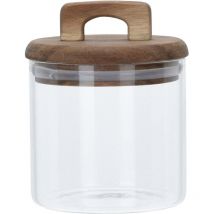 Pot, récipient alimentaire en verre avec fermeture en bois, 750 ml