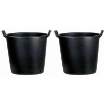 Pasquini&bini - Pot de plantation rond de 35 litres avec poignées Lot de 2