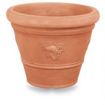 Vase Ducal Festonné Rond Blanc - 75 cm