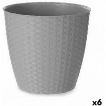 Stefanplast - Pot grey plastic 24 x 22,3 x 24 cm (6 pièces)