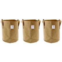 Greencube - Pot de plantation en textile sable 15 litres Lot de 3