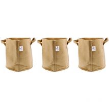 Greencube - Pot de plantation en textile sable 25 litres Lot de 3