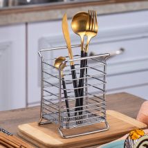 Pot Ustensiles Cuisine, Métal Porte Ustensiles Cuisine, Facile à Nettoyer Range Ustensiles Cuisine, Design Ouvert Support Ustensiles Cuisine,