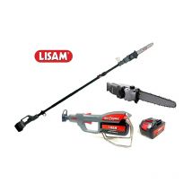 Potatore su asta telescopica Lisam SkyTronic con 2 batterie 21,6V 4Ah barra 20cm