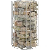 Poteau à gabion circulaire Acier galvanisé Ø30x50 cm