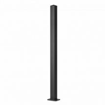 Easycloture - Poteau aluminium sur platine universel chapeau inclus H1,86 m Noir