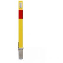 Poteau amovible 100P-YR-RPW JAUNE/ROUGE avec plaques et bande réfléchissantes (s'entrouvrant) haute résistance