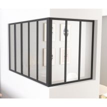 Optimum - poteau d'angle alumimium noir sable pour verrriere - h 108 cm - ep 4,4 cm - l 4,4 cm