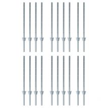 Poteau de clôture Ancrages de clôture Ancrage au sol 87 cm Lot de 20 poteau Gris