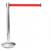 Sekureco - Poteau D'Écartement En Acier Inoxydable Ruban Rouge Extensible 2000mmx 5mm