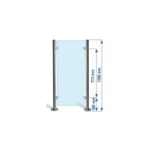 India - Montante intermedio h.1000mm con 4 morsetti montati + 4 copripiastra inox 304 - EC24204P