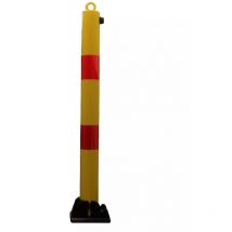 Ultra Secure - Poteau rabattable 900-76-YR jaune/rouge (s'entrouvrant) avec oeillet