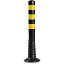 Potelet de blocage en pu noir/jaune ø 80 mm à visser m.Befestigungsmaterial hauteur au-dessus du sous-sol 750 mm