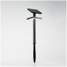 Poteau solaire en aluminium avec panneau solaire orientable et capteur crépusculaire - Graphite 3000k