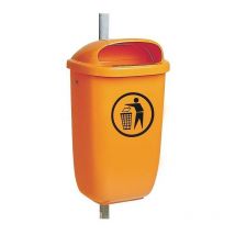 Poteau tubulaire acier galvanisé à chaud L1500xD49 mm adapté à poubelle/miroir