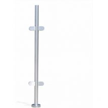 Poteau de balustrade rond en acier inoxydable pour balustrade de 110 cm Convient pour verre de 8 à 12 mm pour piscine (au milieu)